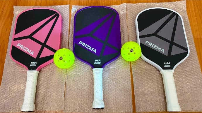 PRIZMA pickleball balls and paddle